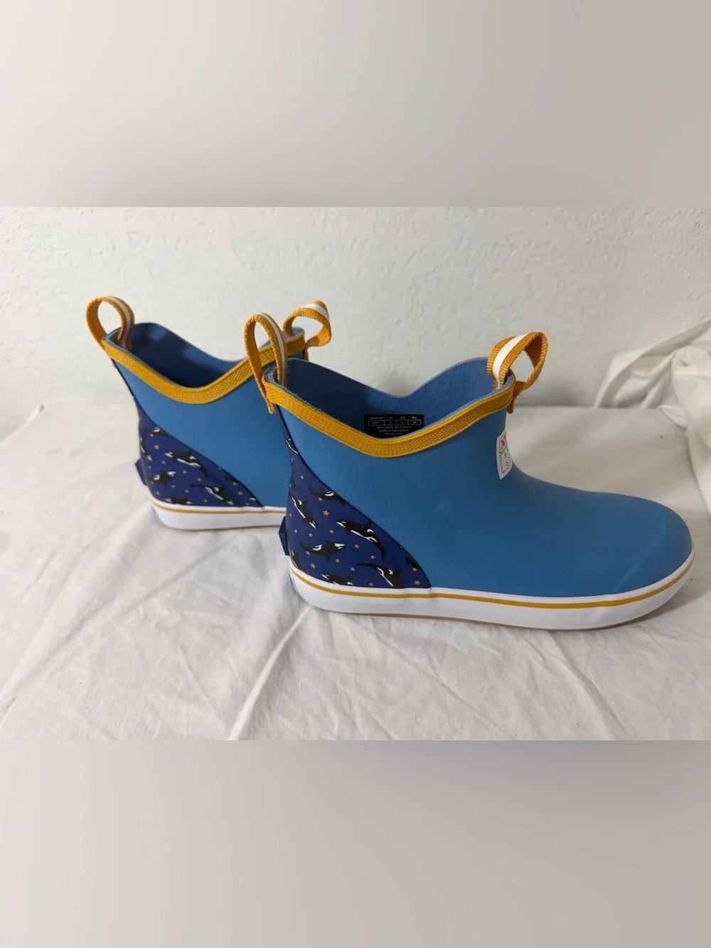 XTRATUF Kids Blue Pull-On Rain & Snow Boots with Yellow Trim